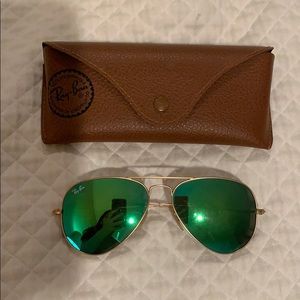 Rayban Aviator Green Flash Sunglasses